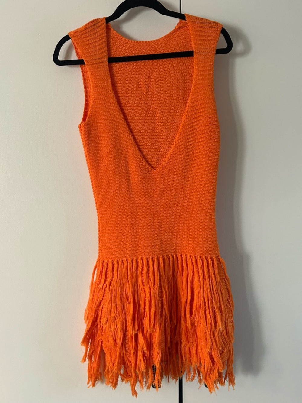 Musera Orange Knit Fringe Dress - Picture 2 of 4